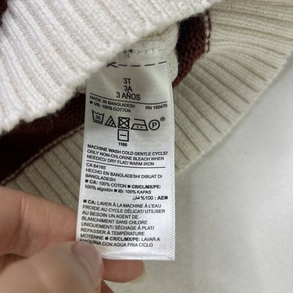 Old Navy Knit Sweater Toddler Size 3t Striped 100% Cotton - Picture 3 of 6